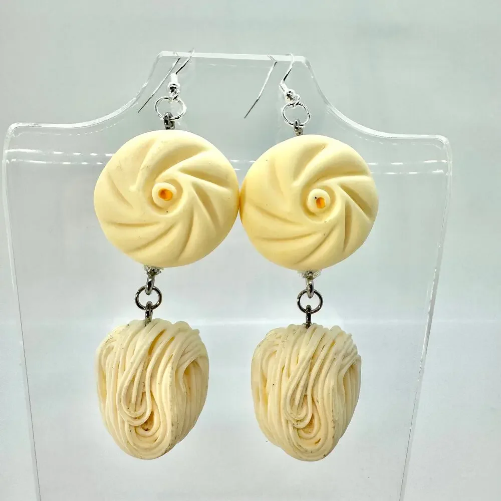 Dumpling & Noodle Earrings - Cute Foodie Dangles - Cozy Asian Aesthetic